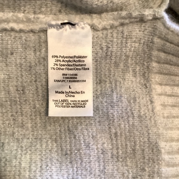 525 Women's Super Soft Crewneck Pullover Lurex Fair isle Sweater Grey Combo - Picture 8 of 15